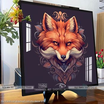 file tranh con giap tuat con cho decor 276