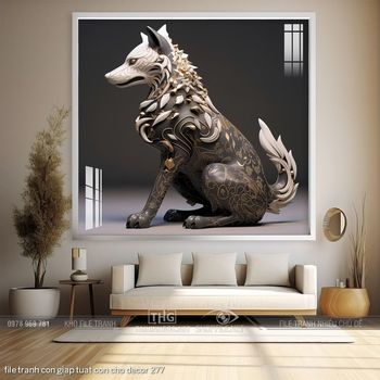 file tranh con giap tuat con cho decor 277