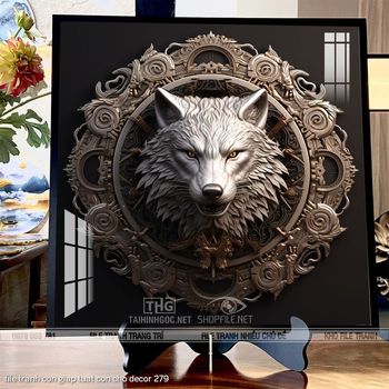 file tranh con giap tuat con cho decor 279