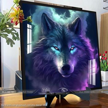 file tranh con giap tuat con cho decor 284