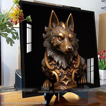 file tranh con giap tuat con cho decor 285