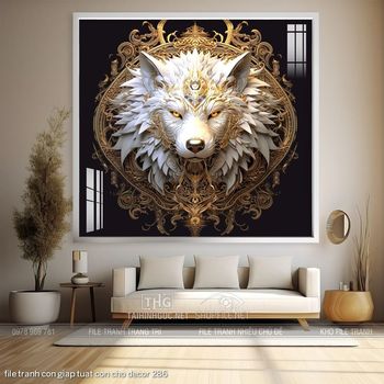file tranh con giap tuat con cho decor 286