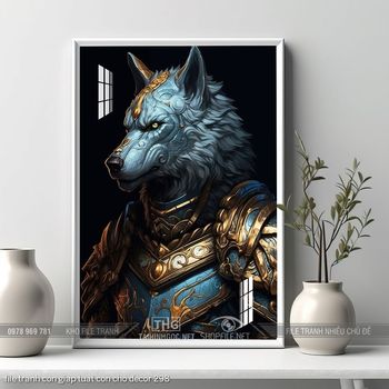 file tranh con giap tuat con cho decor 298