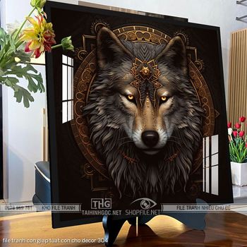file tranh con giap tuat con cho decor 304