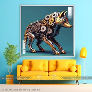 file tranh con giap tuat con cho decor 305