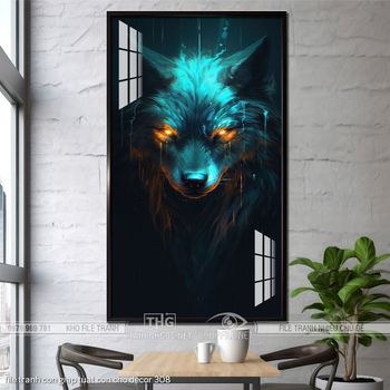 file tranh con giap tuat con cho decor 308