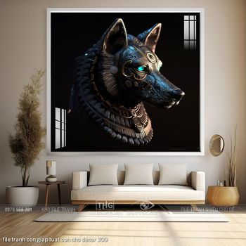 file tranh con giap tuat con cho decor 309