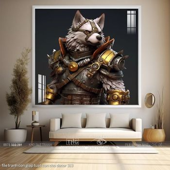 file tranh con giap tuat con cho decor 313