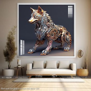 file tranh con giap tuat con cho decor 314