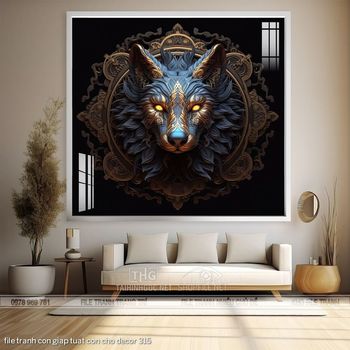 file tranh con giap tuat con cho decor 315