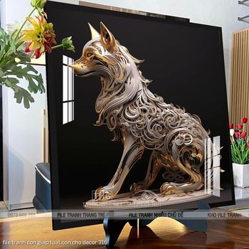 file tranh con giap tuat con cho decor 316