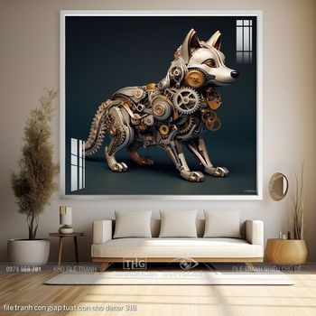 file tranh con giap tuat con cho decor 318