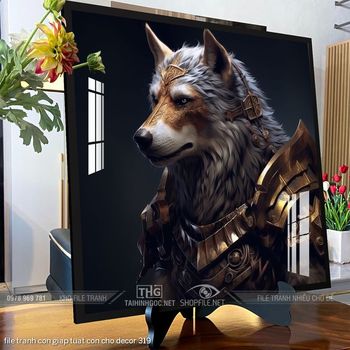 file tranh con giap tuat con cho decor 319