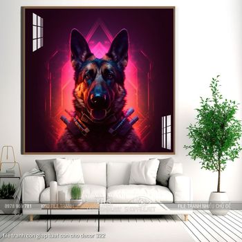 file tranh con giap tuat con cho decor 322