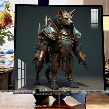 file tranh con giap tuat con cho decor 323