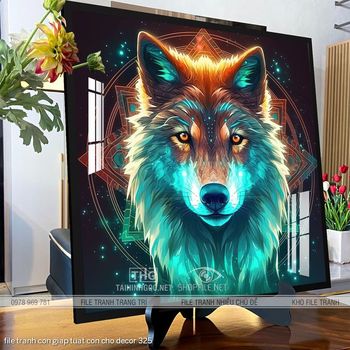 file tranh con giap tuat con cho decor 325