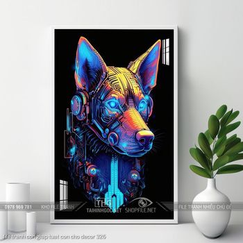 file tranh con giap tuat con cho decor 326