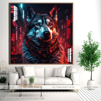 file tranh con giap tuat con cho decor 328