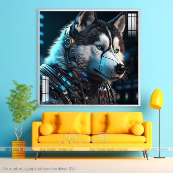 file tranh con giap tuat con cho decor 331