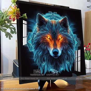 file tranh con giap tuat con cho decor 332