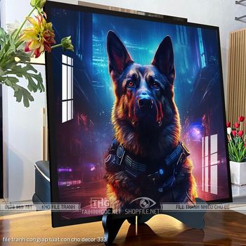 file tranh con giap tuat con cho decor 333