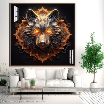 file tranh con giap tuat con cho decor 334