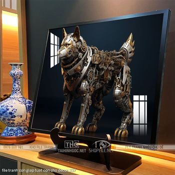 file tranh con giap tuat con cho decor 337