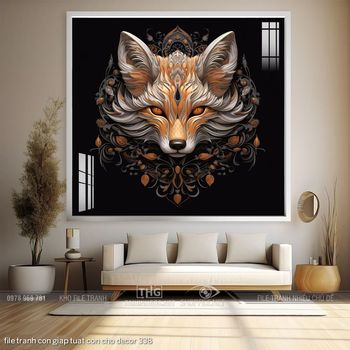 file tranh con giap tuat con cho decor 338