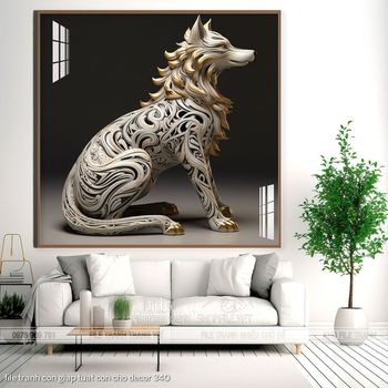 file tranh con giap tuat con cho decor 340