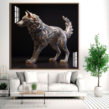 file tranh con giap tuat con cho decor 341