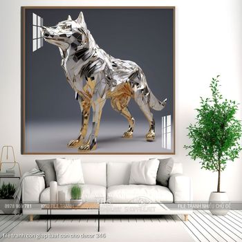 file tranh con giap tuat con cho decor 346