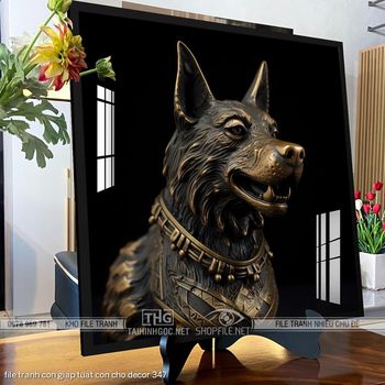 file tranh con giap tuat con cho decor 347