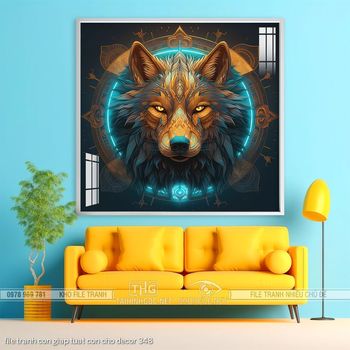 file tranh con giap tuat con cho decor 348