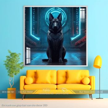 file tranh con giap tuat con cho decor 350