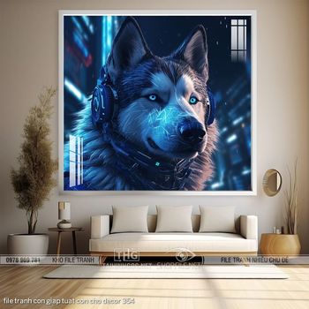 file tranh con giap tuat con cho decor 354