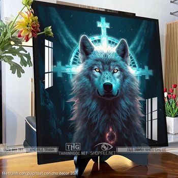 file tranh con giap tuat con cho decor 357