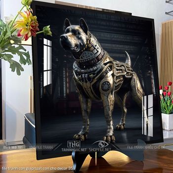 file tranh con giap tuat con cho decor 359