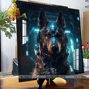 file tranh con giap tuat con cho decor 360