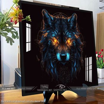 file tranh con giap tuat con cho decor 362