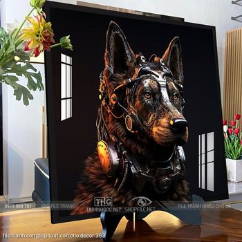 file tranh con giap tuat con cho decor 363