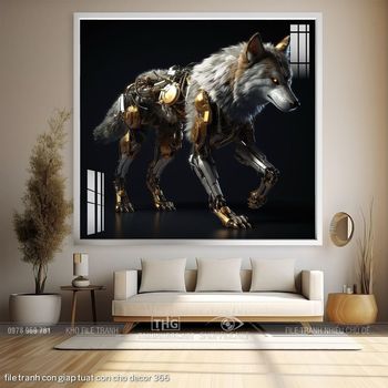 file tranh con giap tuat con cho decor 366