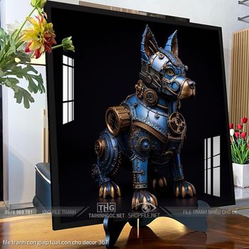 file tranh con giap tuat con cho decor 367