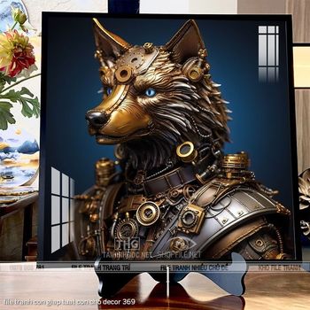 file tranh con giap tuat con cho decor 369