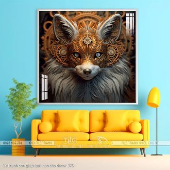 file tranh con giap tuat con cho decor 370