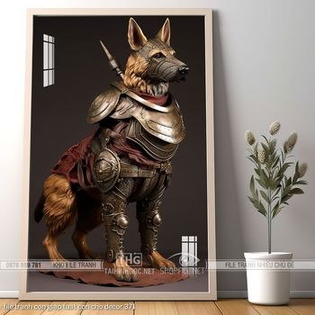 file tranh con giap tuat con cho decor 371