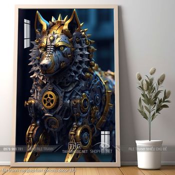 file tranh con giap tuat con cho decor 373