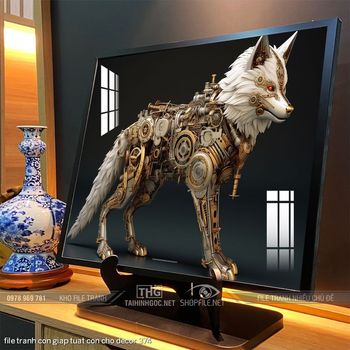 file tranh con giap tuat con cho decor 374