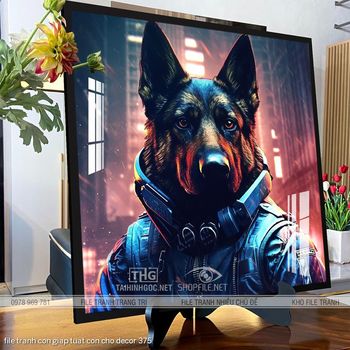 file tranh con giap tuat con cho decor 375