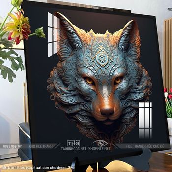 file tranh con giap tuat con cho decor 376