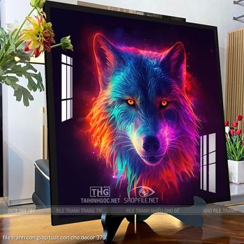 file tranh con giap tuat con cho decor 379